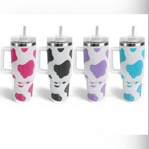 Cow Print 40oz Rhinestone Tumbler